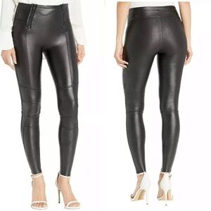 Spanx Faux Leather Hip zip Stretchy Skinny Pants